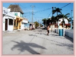 main street of Holbox town